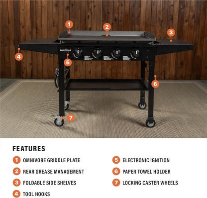 Blackstone 4 Burner Liquid Propane Outdoor Griddle Black